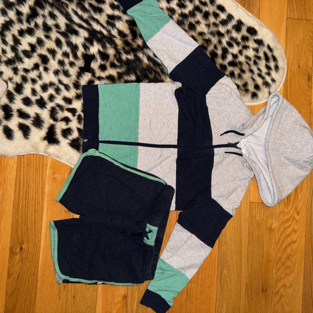 Deux par Deux Striped Hoodie and Shorts Set
